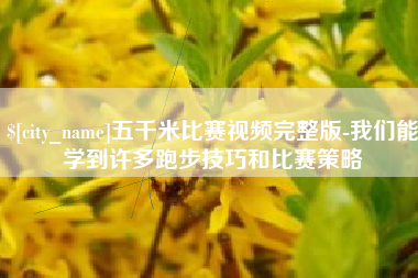 醴陵五千米比赛视频完整版-我们能学到许多跑步技巧和比赛策略