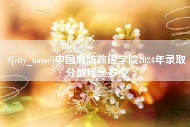 醴陵中国消防救援学院2024年录取分数线是多少