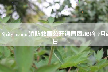 醴陵消防教育公开课直播2024年9月6日