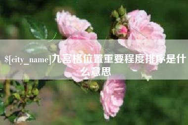 醴陵九宫格位置重要程度排序是什么意思