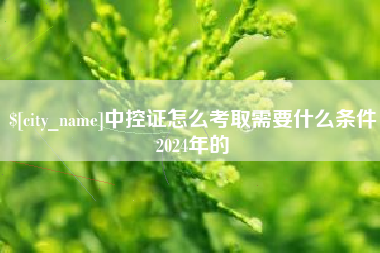 醴陵中控证怎么考取需要什么条件2024年的