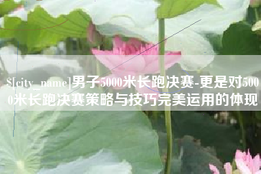 醴陵男子5000米长跑决赛-更是对5000米长跑决赛策略与技巧完美运用的体现
