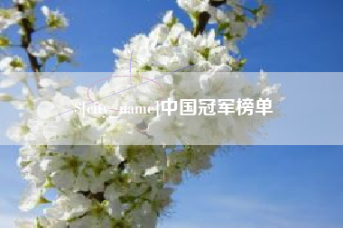 醴陵中国冠军榜单