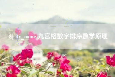 醴陵九宫格数字排序数学原理